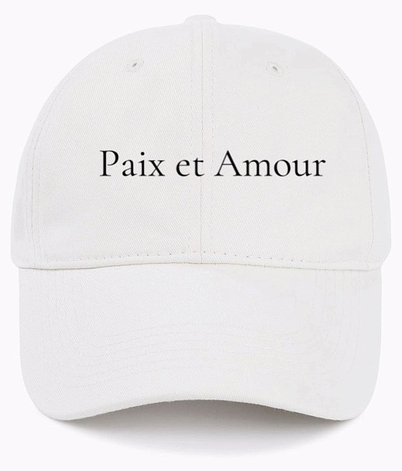Paix et Amour                                   (Peace and Love)                     Cotton Baseball Cap
