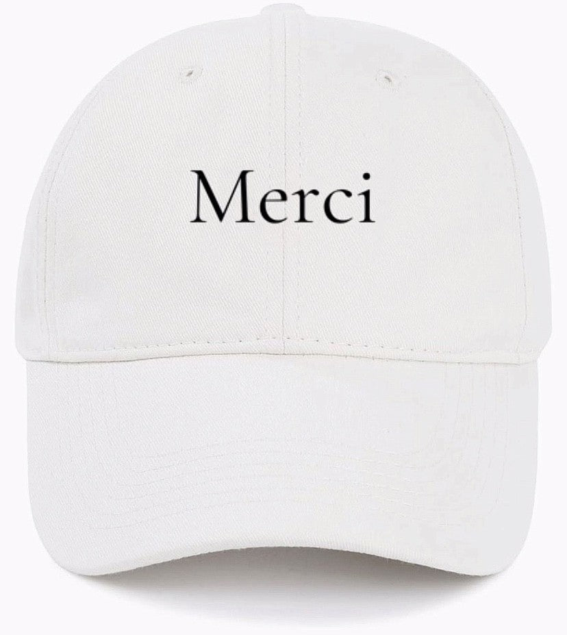 Merci                           (Thank You)                                                    Cotton Baseball Cap