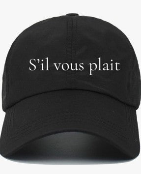 S'il vous plait                                  (Please)                                      Cotton Baseball Cap