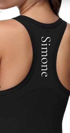 Simone         (Joy Is Our Timeless Escape)                                  Crew Neck Racerback Tank Top