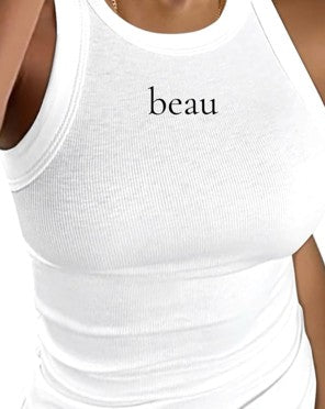 beau                           (Fine)                                       Crew Neck Tank Top
