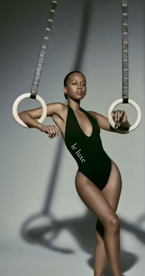 le luxe               (Luxury)                                    Sculpture  Deep V Halter Bodysuit