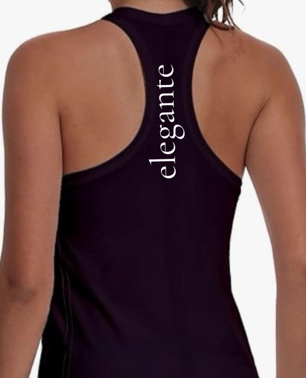 elegante        (Stylish)                                                                                       Racerback Tank Top