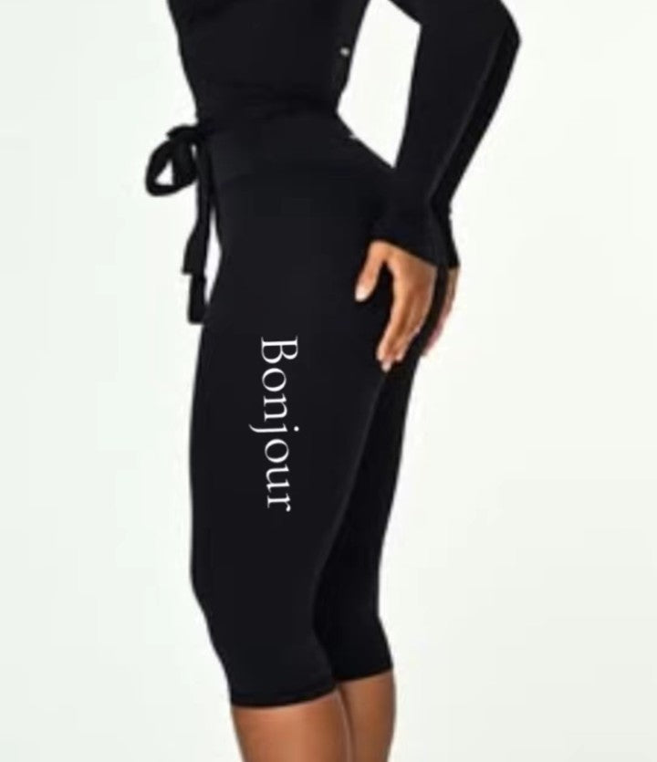 Bonjour                       (Good Morning/Hello)                                                         Capri Legging