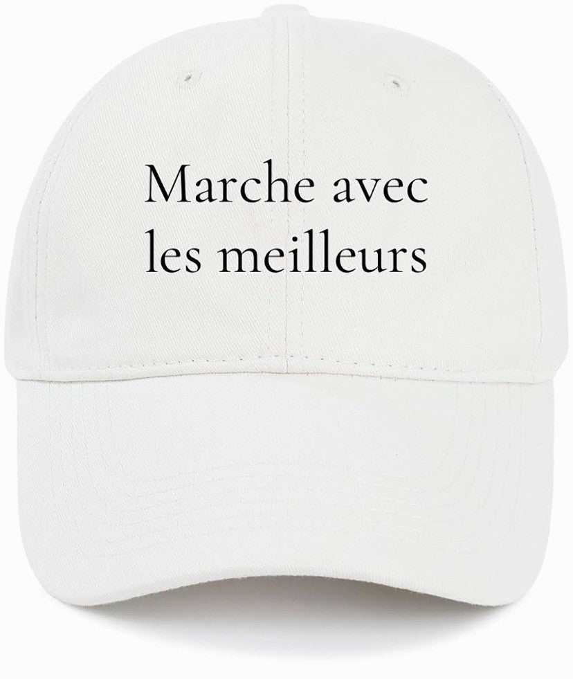 Marche avec les meilleurs              (walk with the best)                                    Cotton Baseball Cap