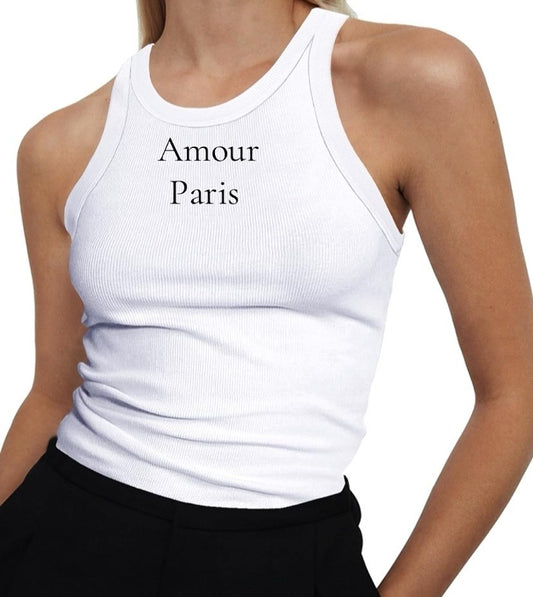 Amour Paris              Crew Neck Tank Top    Limited Edition