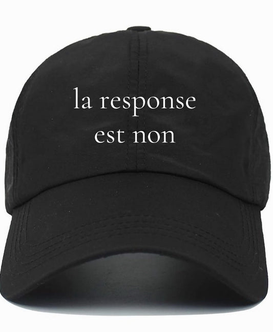 la reponse est non                      (Answer Is No)                           Cotton Baseball Cap