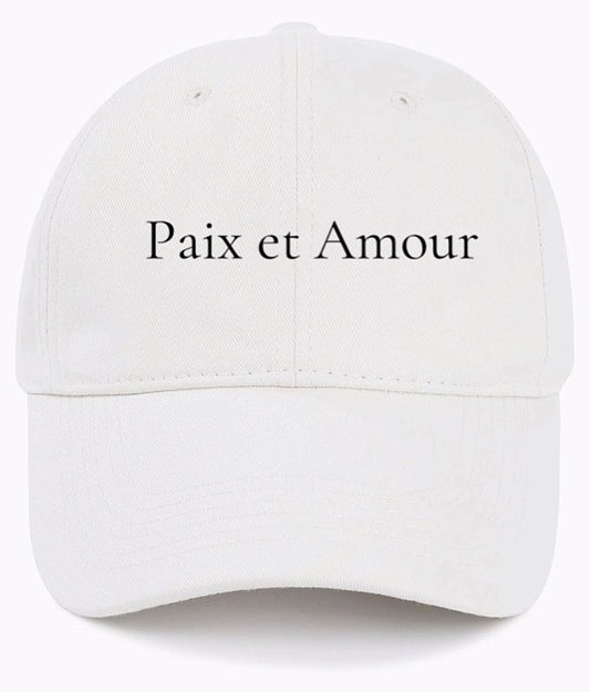 Paix et Amour                                   (Peace and Love)                     Cotton Baseball Cap