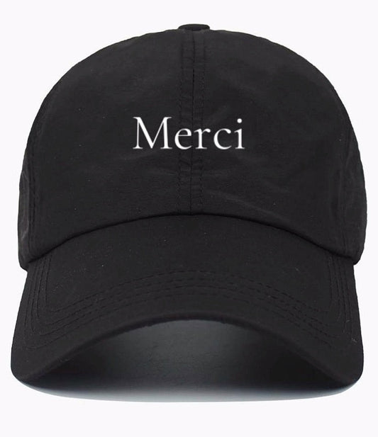 Merci                                    (Thank You)                                         Cotton Baseball Cap