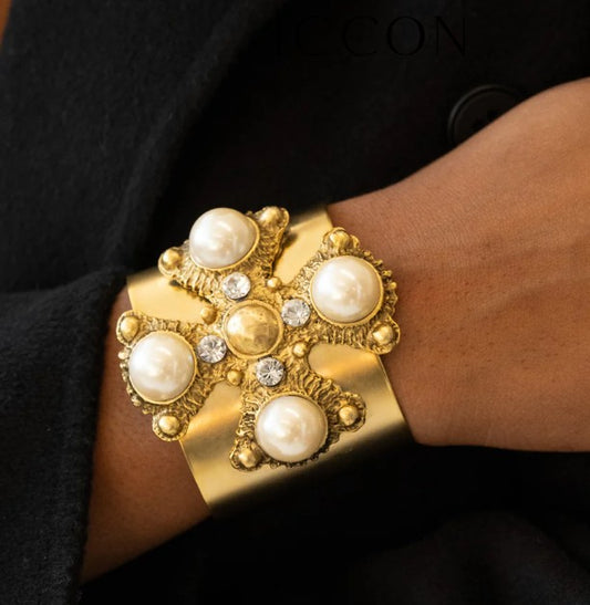 Pearl Cross Cuff