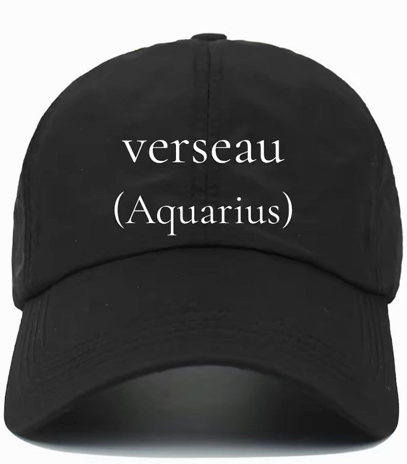 Verseau                                          (Aquarius)                                                    Cotton Baseball Cap