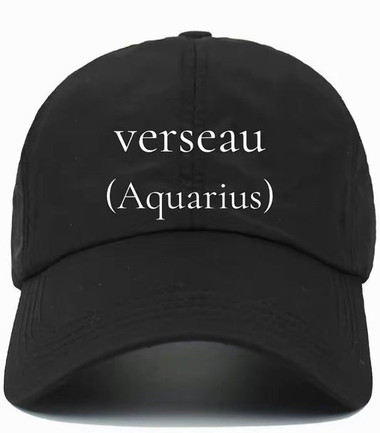 Verseau                                          (Aquarius)                                                    Cotton Baseball Cap