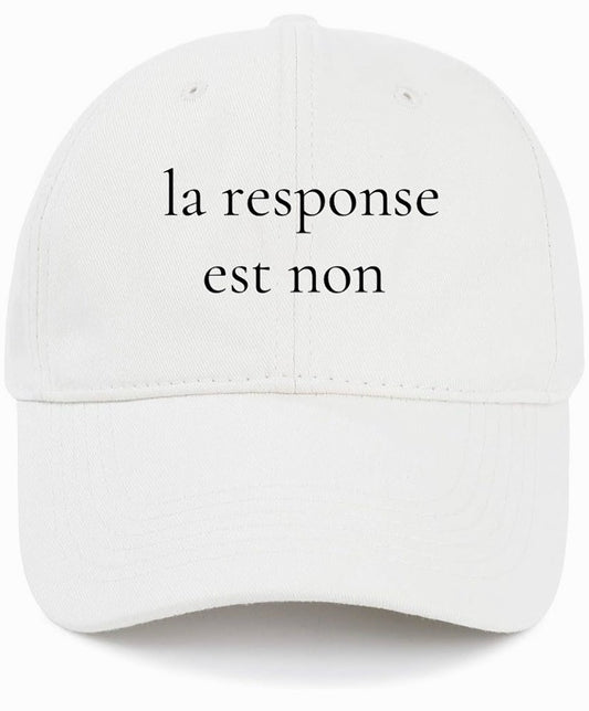 la reponse est non                                   (Answer Is No)                                 Cotton Baseball Cap