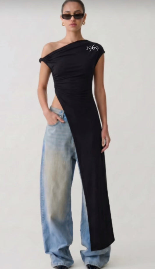 1969 One Shoulder Asymmetrical Top