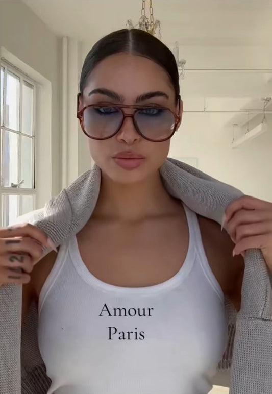 Amour Paris                                                            Crew Neck Tank Top Slim Straps